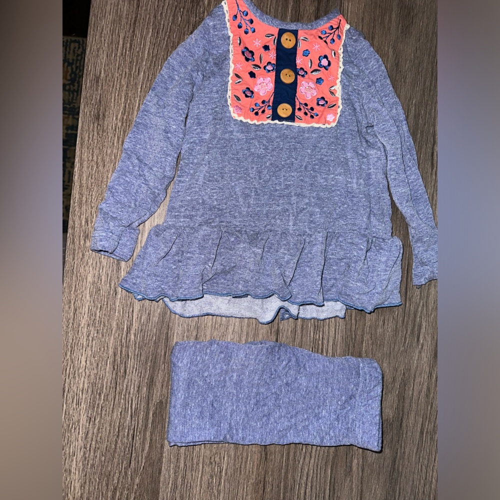 Kids Gray and Orange Matching Set